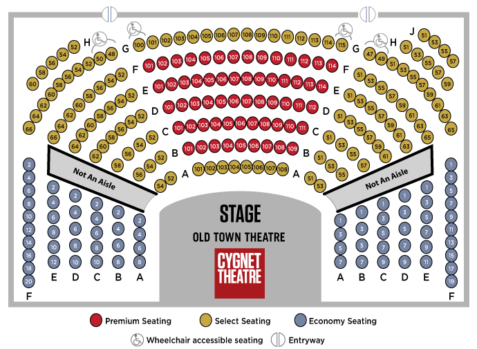Cygnet Theatre seating chart